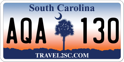 SC license plate AQA130