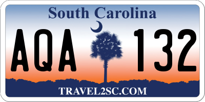 SC license plate AQA132
