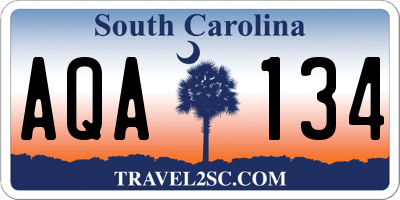 SC license plate AQA134