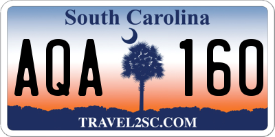 SC license plate AQA160