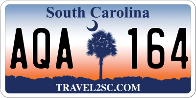 SC license plate AQA164