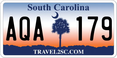 SC license plate AQA179