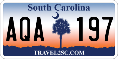SC license plate AQA197