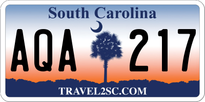 SC license plate AQA217