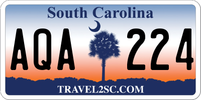 SC license plate AQA224