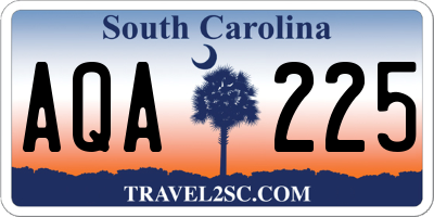 SC license plate AQA225