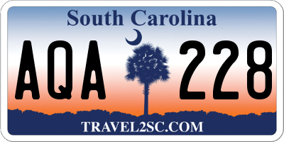 SC license plate AQA228