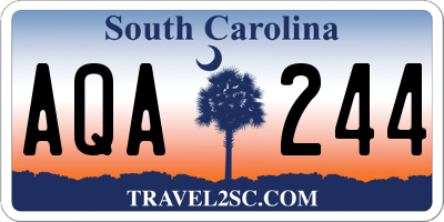SC license plate AQA244