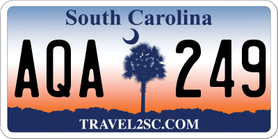 SC license plate AQA249