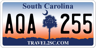 SC license plate AQA255