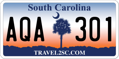 SC license plate AQA301