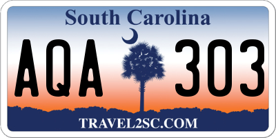 SC license plate AQA303