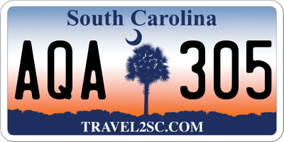 SC license plate AQA305