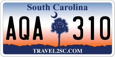 SC license plate AQA310
