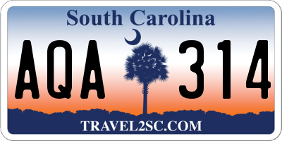 SC license plate AQA314