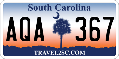 SC license plate AQA367