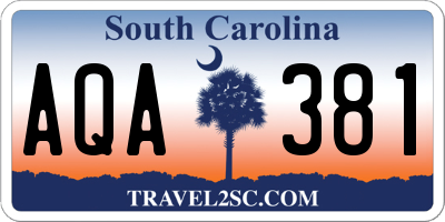 SC license plate AQA381