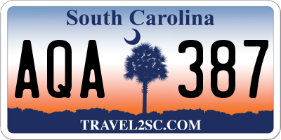 SC license plate AQA387
