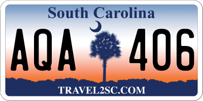 SC license plate AQA406