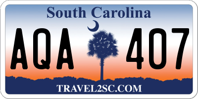 SC license plate AQA407