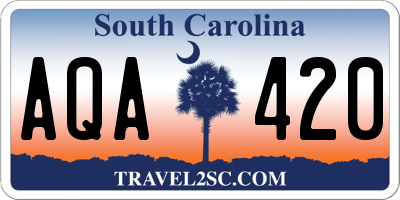 SC license plate AQA420