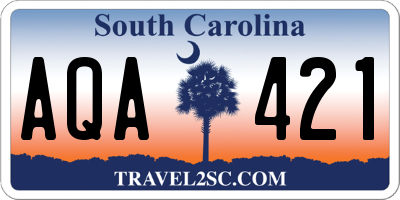 SC license plate AQA421