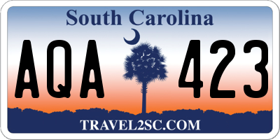 SC license plate AQA423