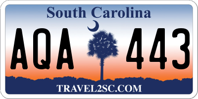 SC license plate AQA443