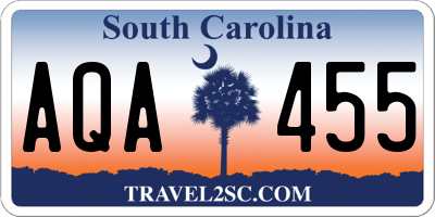 SC license plate AQA455