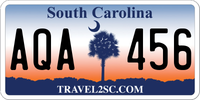 SC license plate AQA456
