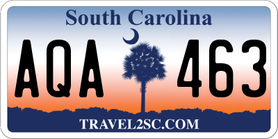 SC license plate AQA463