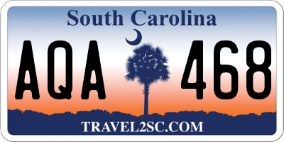 SC license plate AQA468