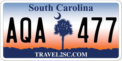 SC license plate AQA477