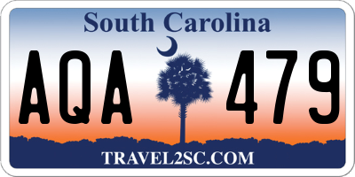 SC license plate AQA479