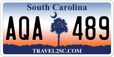 SC license plate AQA489