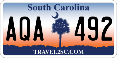 SC license plate AQA492