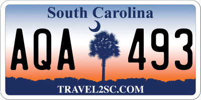 SC license plate AQA493
