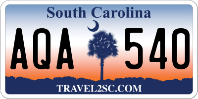 SC license plate AQA540