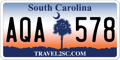 SC license plate AQA578
