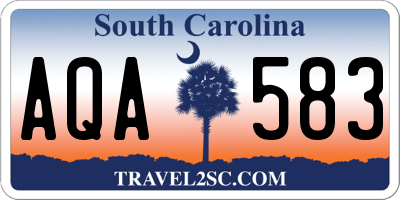 SC license plate AQA583