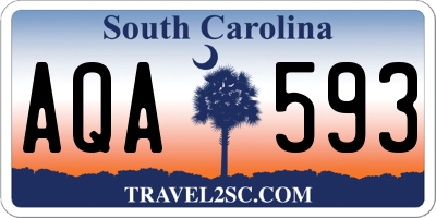 SC license plate AQA593