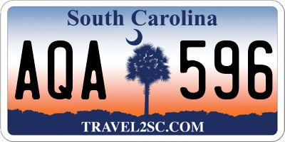SC license plate AQA596
