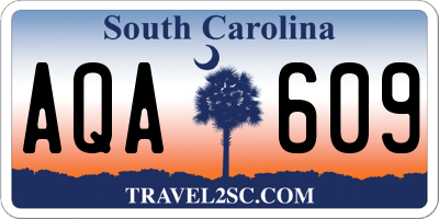 SC license plate AQA609