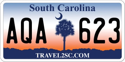 SC license plate AQA623
