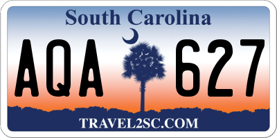 SC license plate AQA627