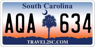 SC license plate AQA634