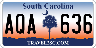 SC license plate AQA636