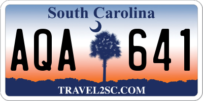 SC license plate AQA641