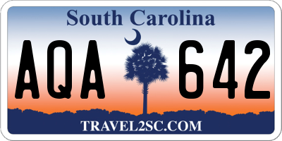 SC license plate AQA642