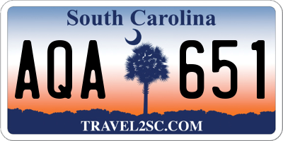 SC license plate AQA651